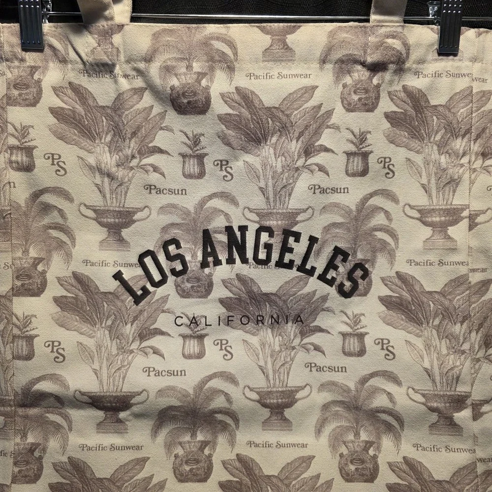 NEW PacSun Reusable Etoile Monogram Print‎ Canvas Tote Bag.